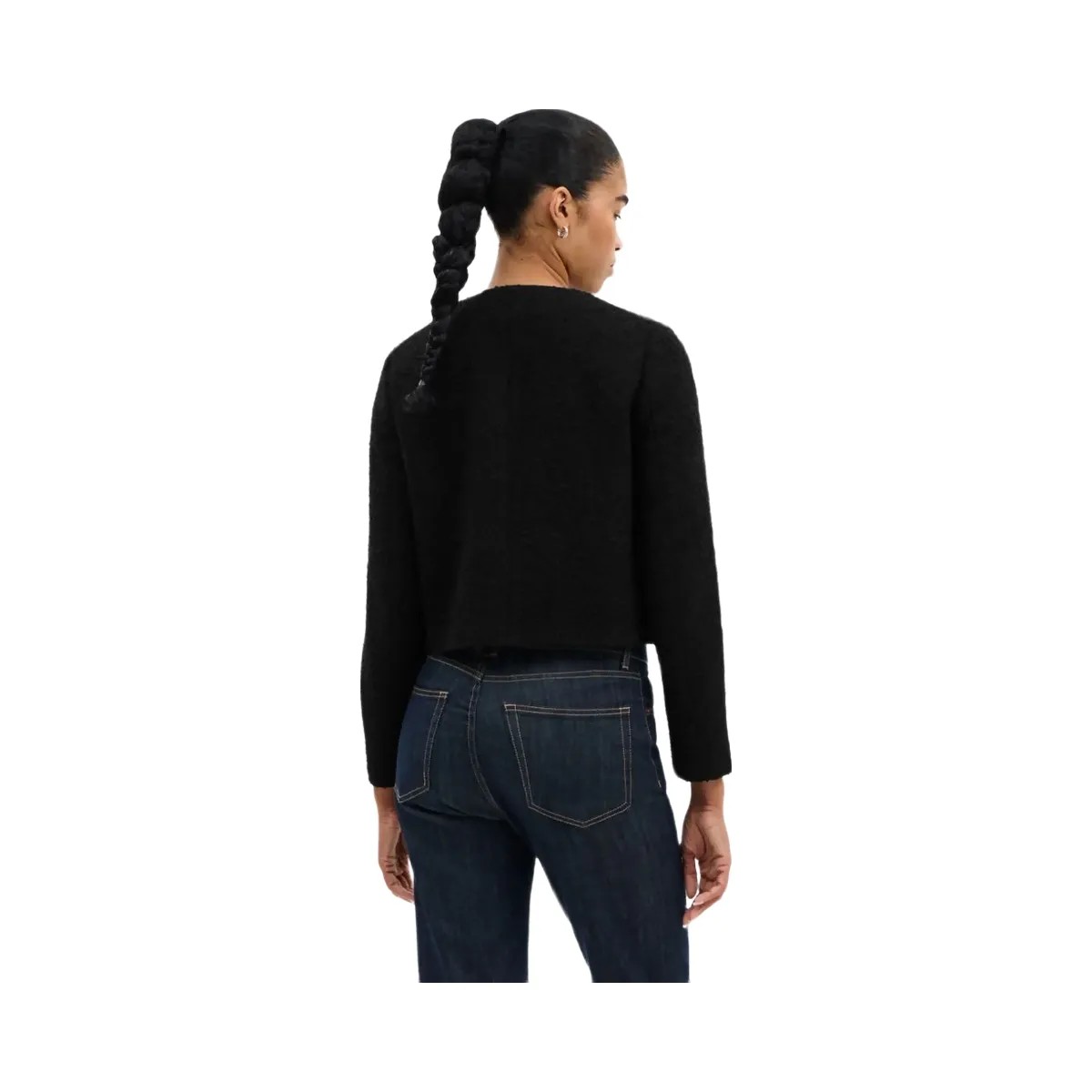 Coach Boucle Cardigan Jacket Black - HypeFly India View 3