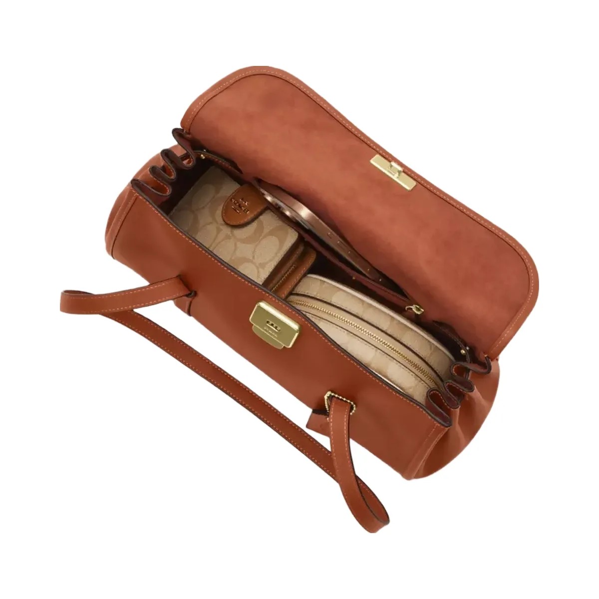 Coach Bridget Flap Shoulder Bag in Gold Tan - HypeFly India View 3