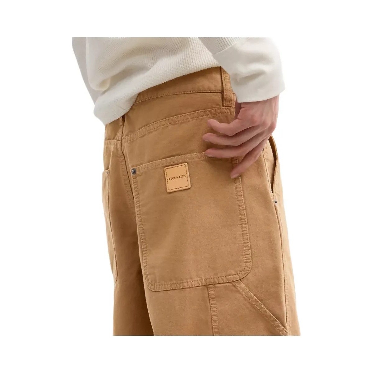 Coach Canvas Pants In Organic Cotton in Sand - HypeFly India View 4