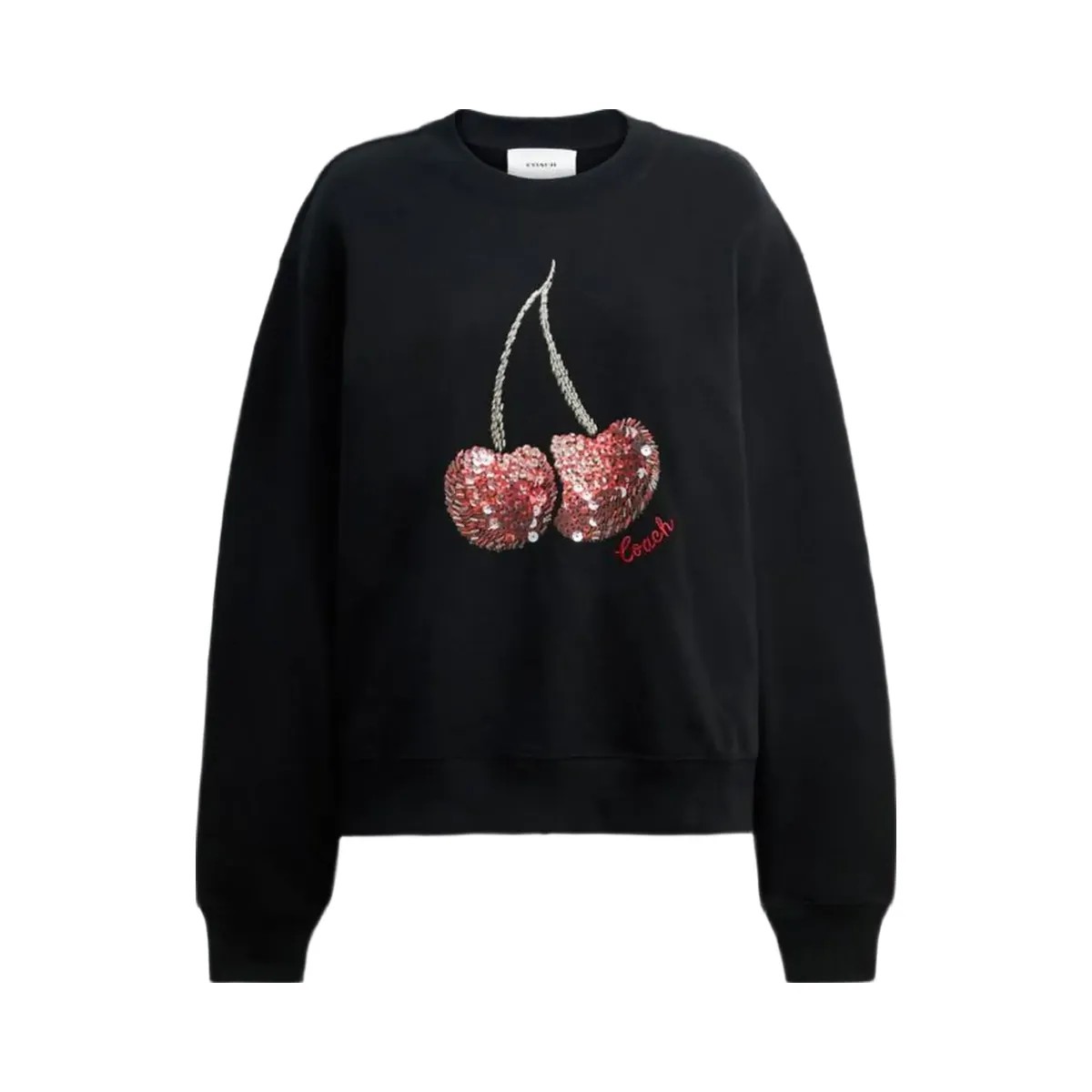 Coach Cherry Crewneck Sweatshirt Black - HypeFly India View 1