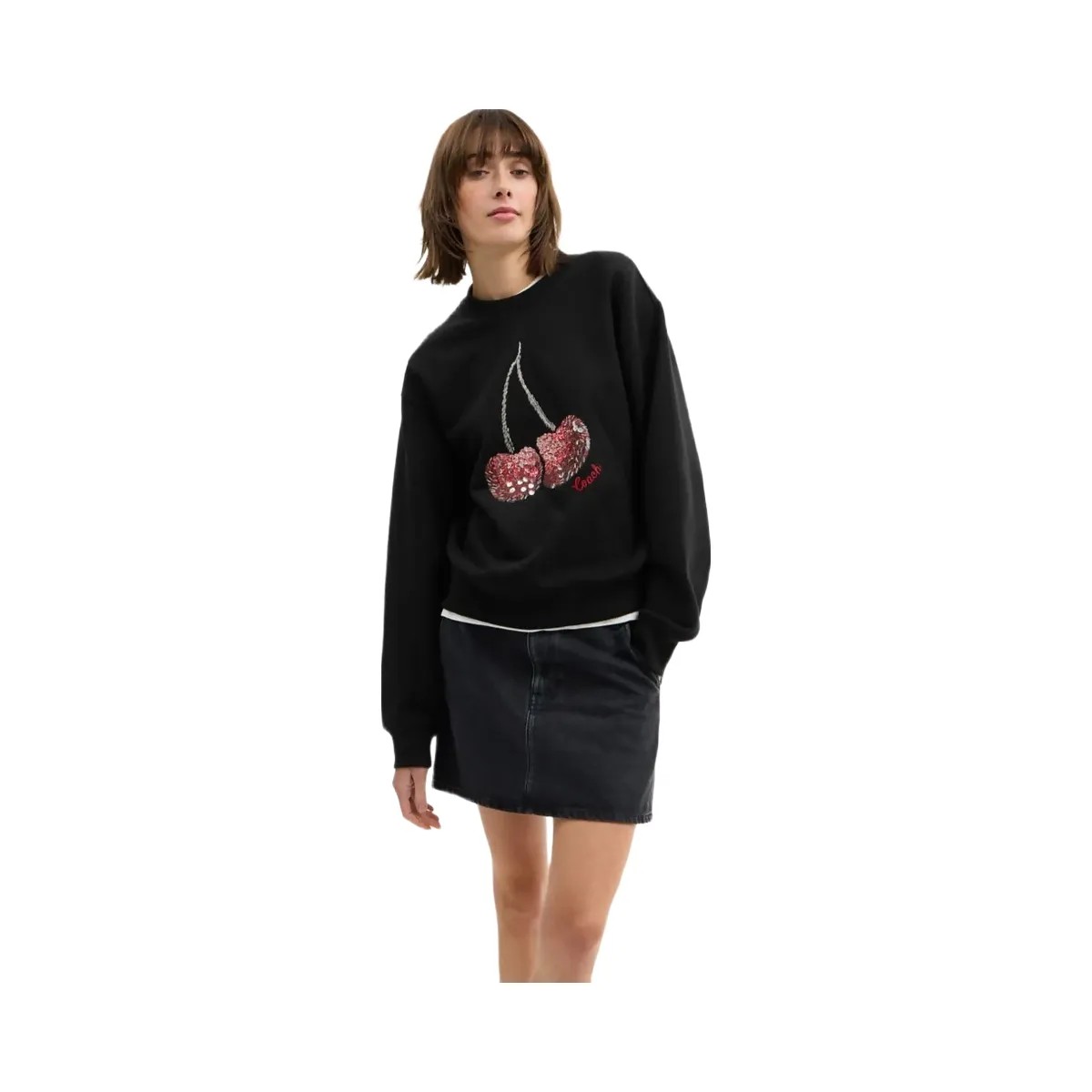 Coach Cherry Crewneck Sweatshirt Black - HypeFly India View 2