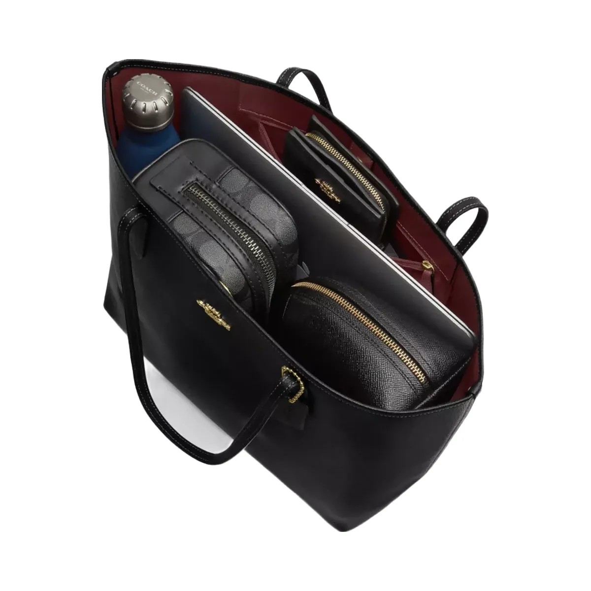 Coach City Tote Bag in Gold Black - HypeFly India View 4