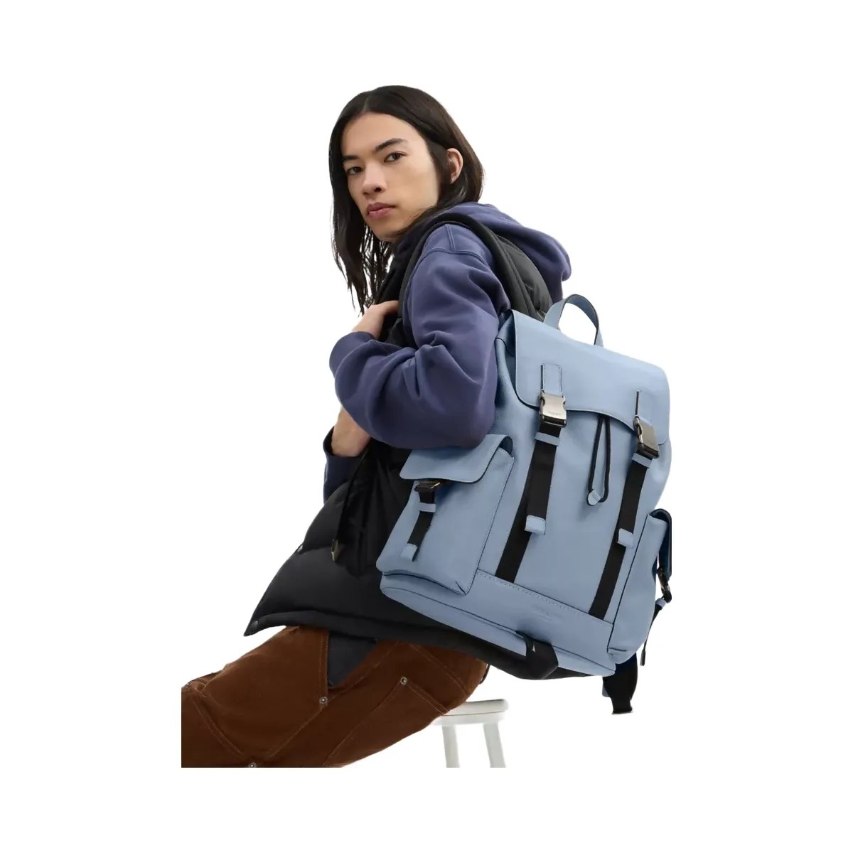 Coach Clark Backpack in Gunmetal Pale Lapis - HypeFly India View 4