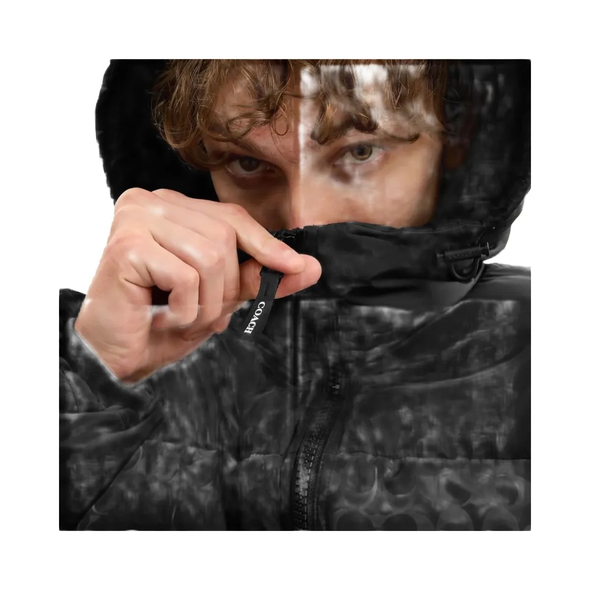 Coach Colorblock Down Jacket Black - HypeFly India View 4