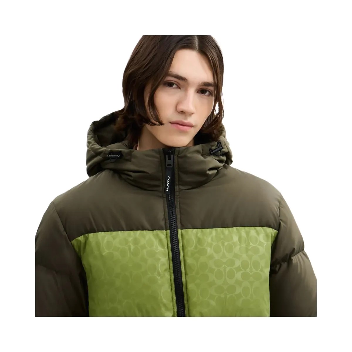 Coach Colorblock Down Jacket Green Multi - HypeFly India View 4