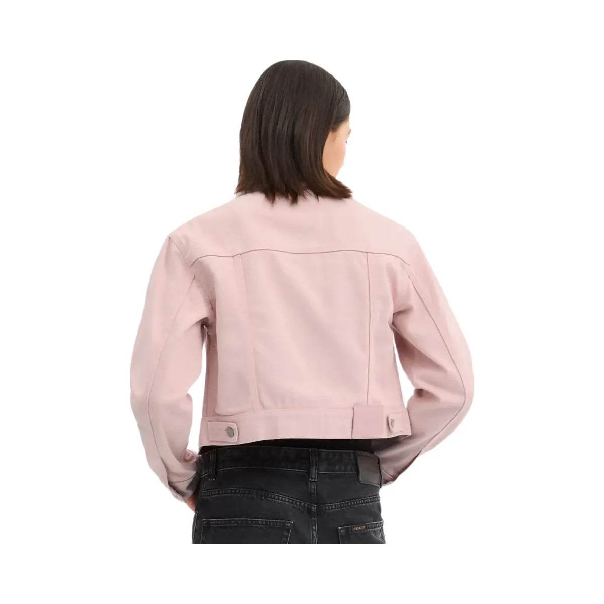 Coach Colorful Signature Denim Jacket Pink - HypeFly India View 3