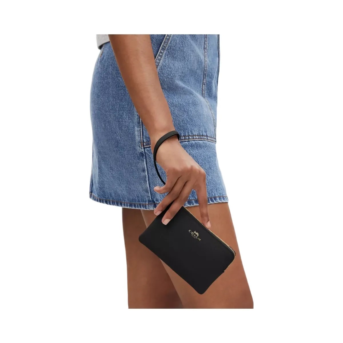 Coach Corner Zip Wristlet in Gold Black - HypeFly India View 4