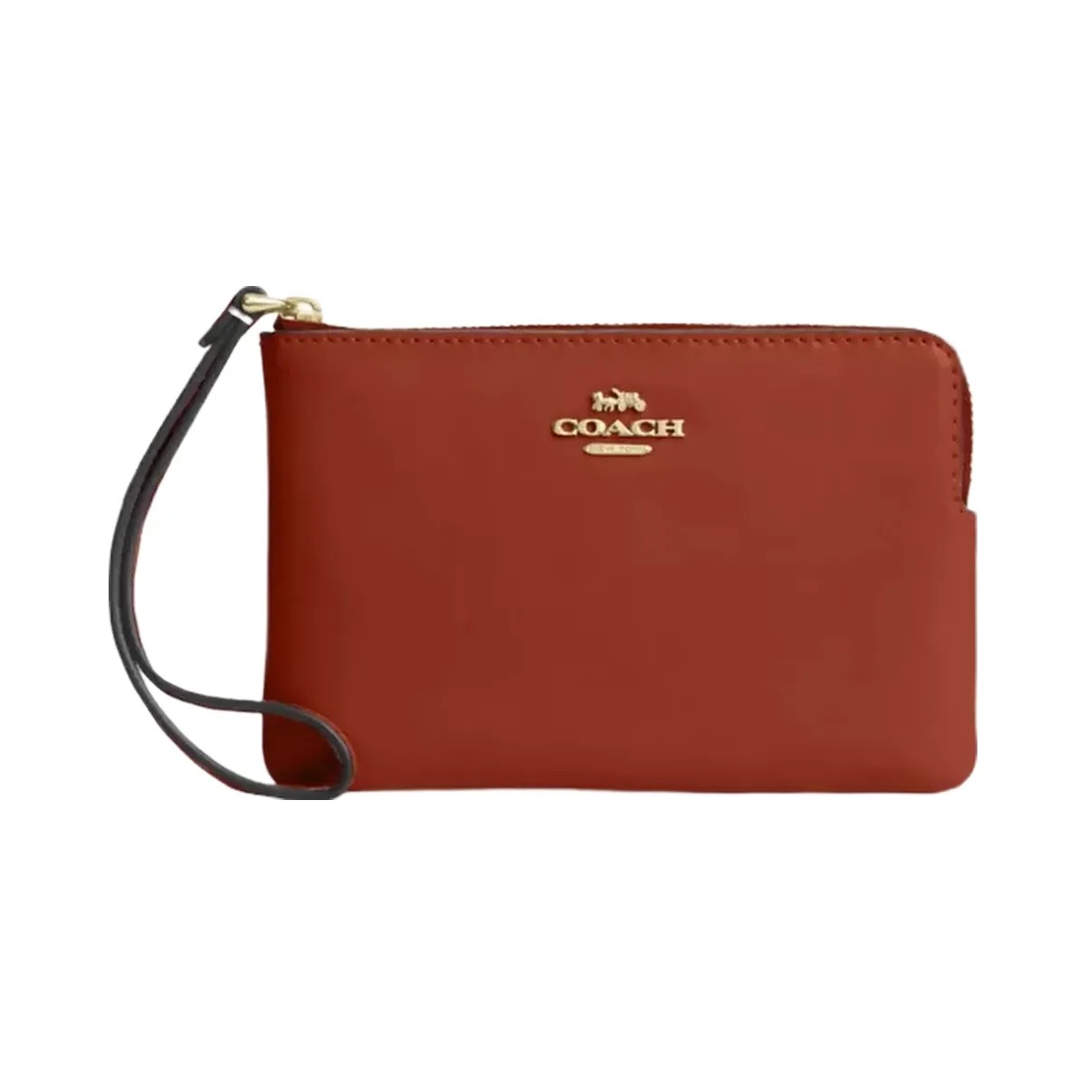 Coach Corner Zip Wristlet in Gold Cinnamon - HypeFly India View 1