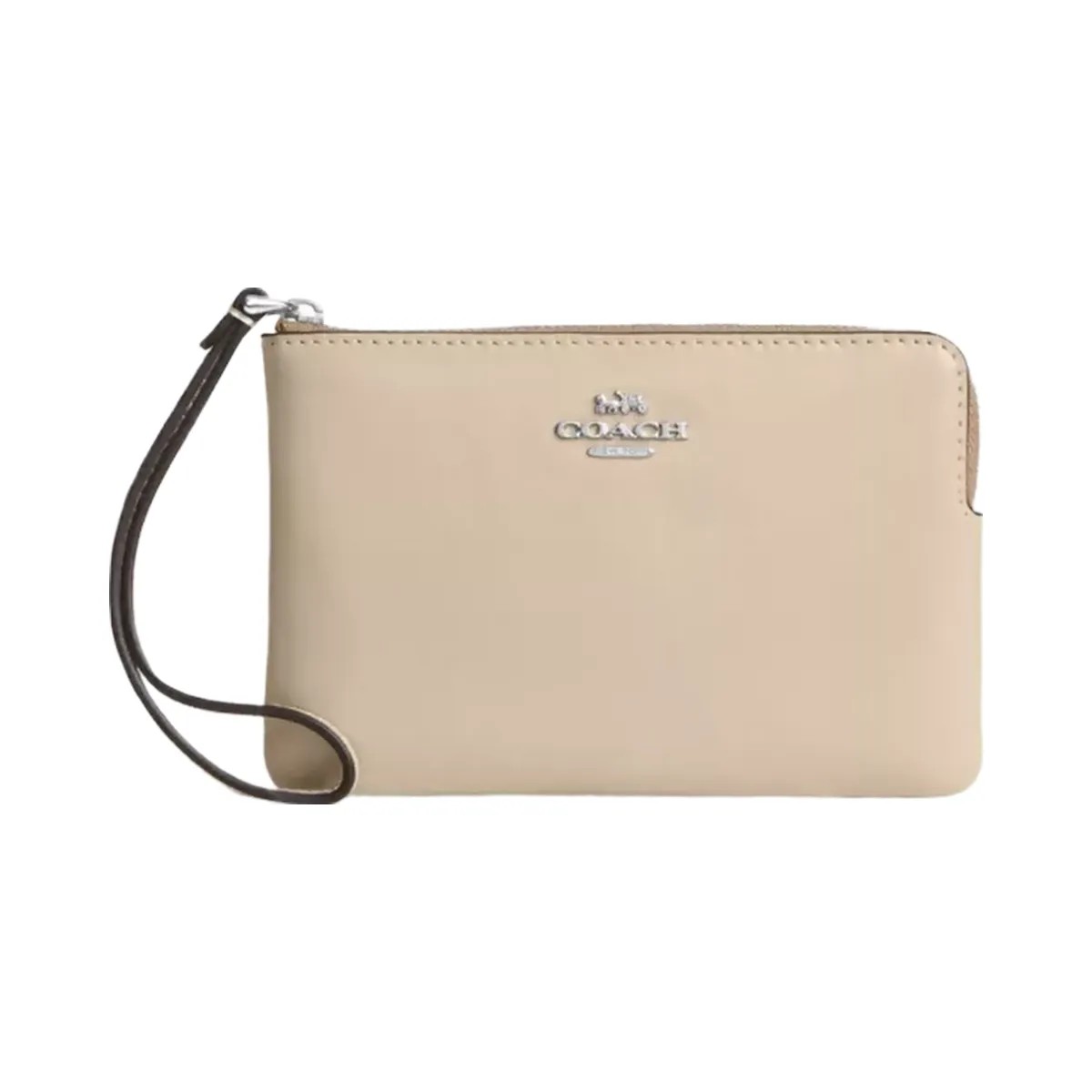 Coach Corner Zip Wristlet in Silver Ivory - HypeFly India View 1
