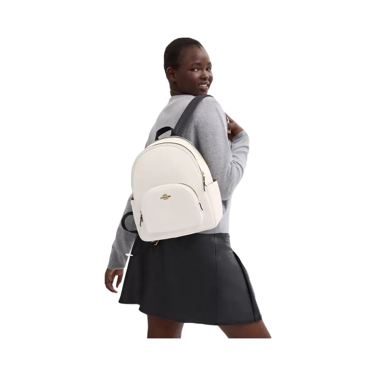 Coach Court Backpack in Gold Chalk - HypeFly India View 5