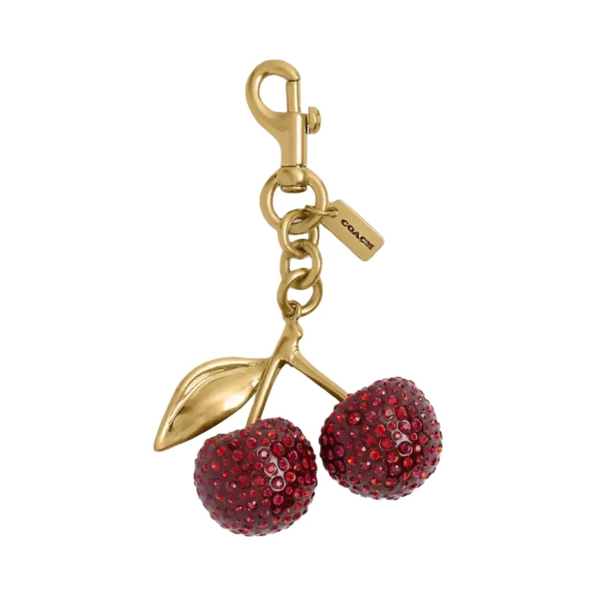 Coach Crystal Cherry Bag Charm in Brass Red - HypeFly India View 1