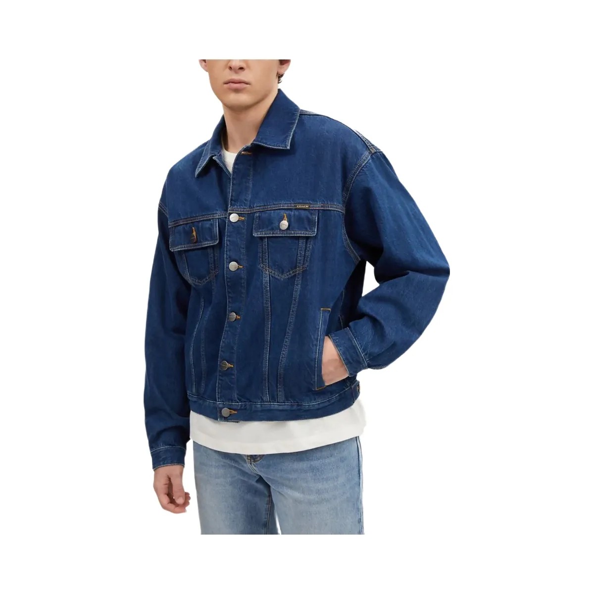 Coach Denim  Jacket Dark Wash - HypeFly India View 4
