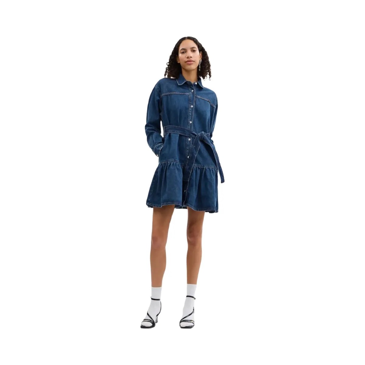 Coach Denim Shirt Dress Dark Blue - HypeFly India View 2