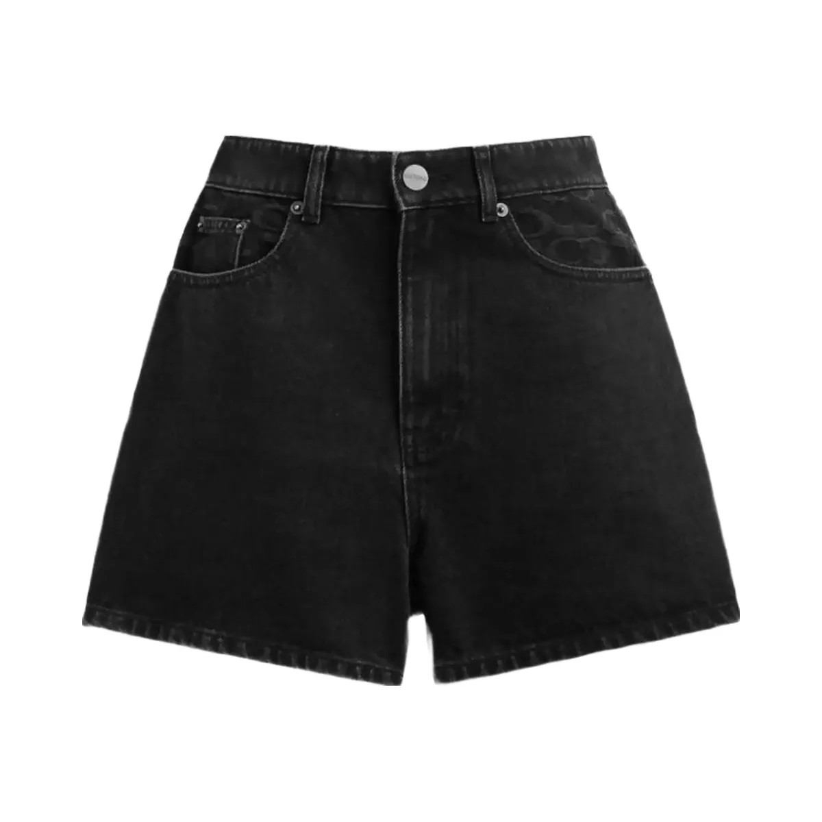 Coach Denim Shorts In Organic Cotton Black - HypeFly India View 1