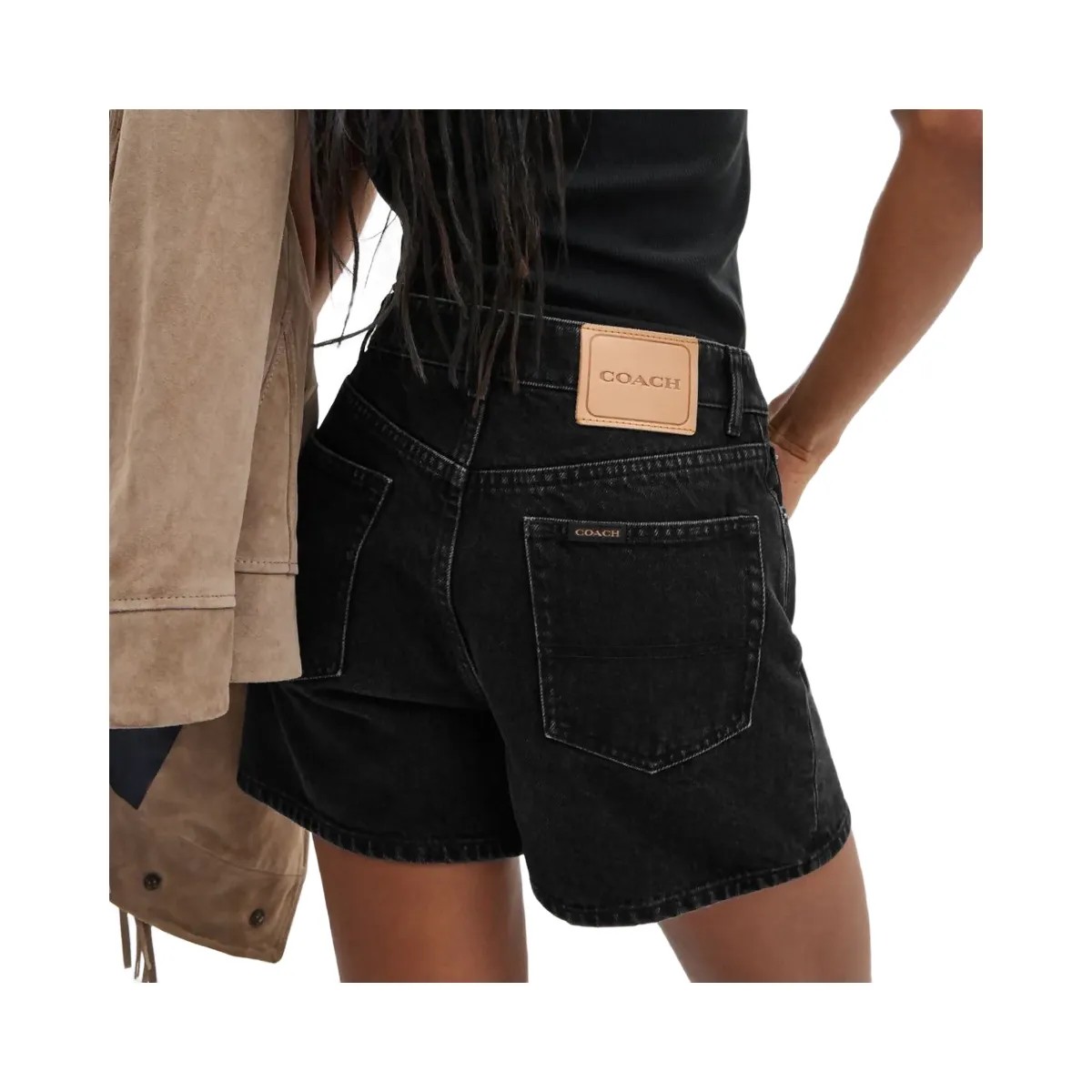 Coach Denim Shorts In Organic Cotton Black - HypeFly India View 4