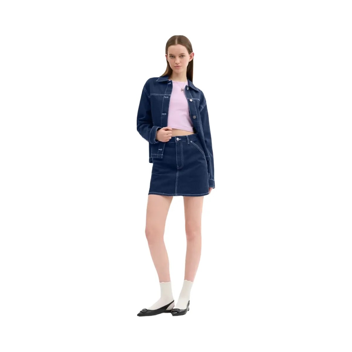 Coach Denim Utility Skirt Dark Denim - HypeFly India View 2