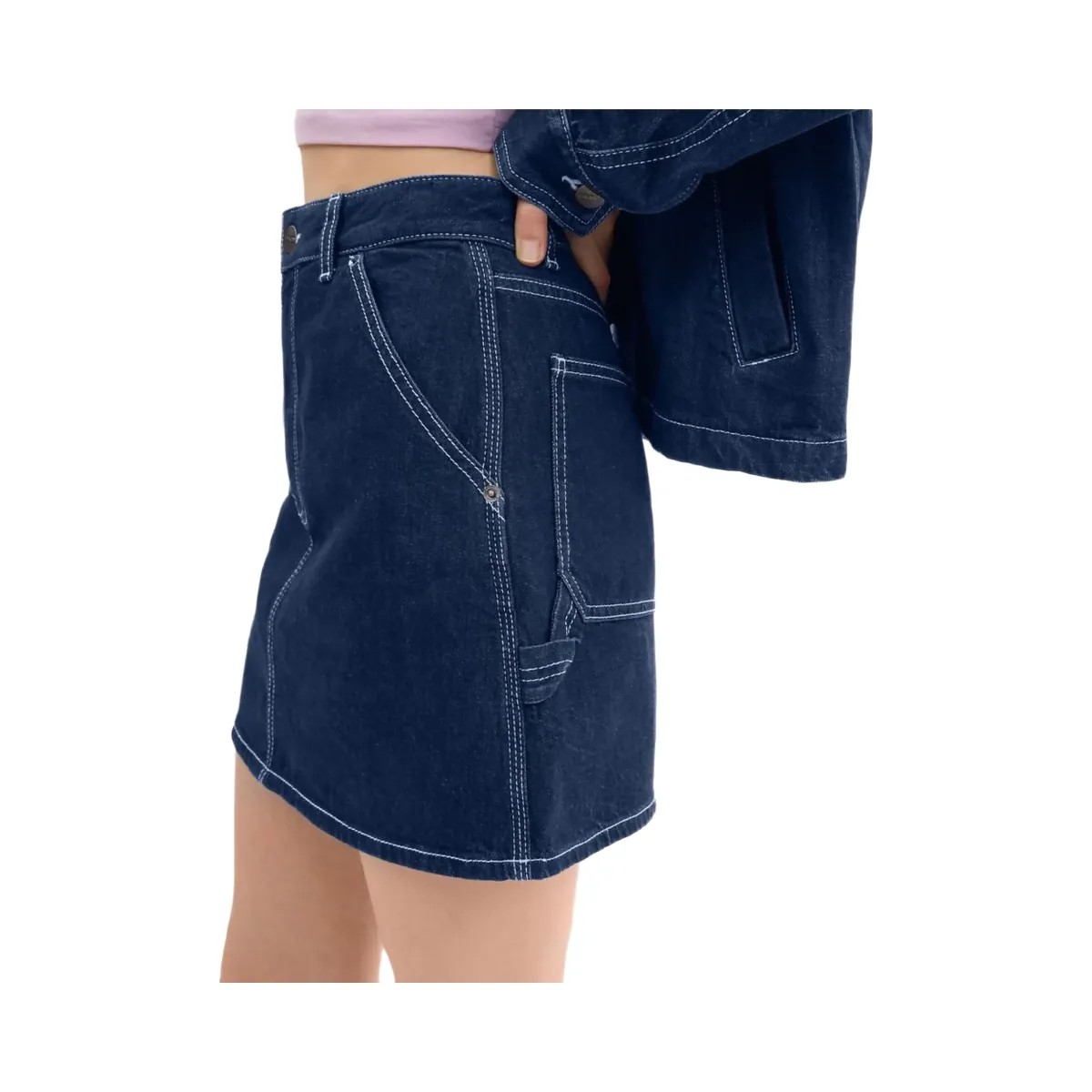 Coach Denim Utility Skirt Dark Denim - HypeFly India View 4