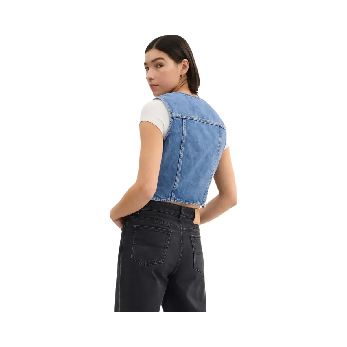 Coach Denim Vest In Organic Cotton Blue - HypeFly India View 3
