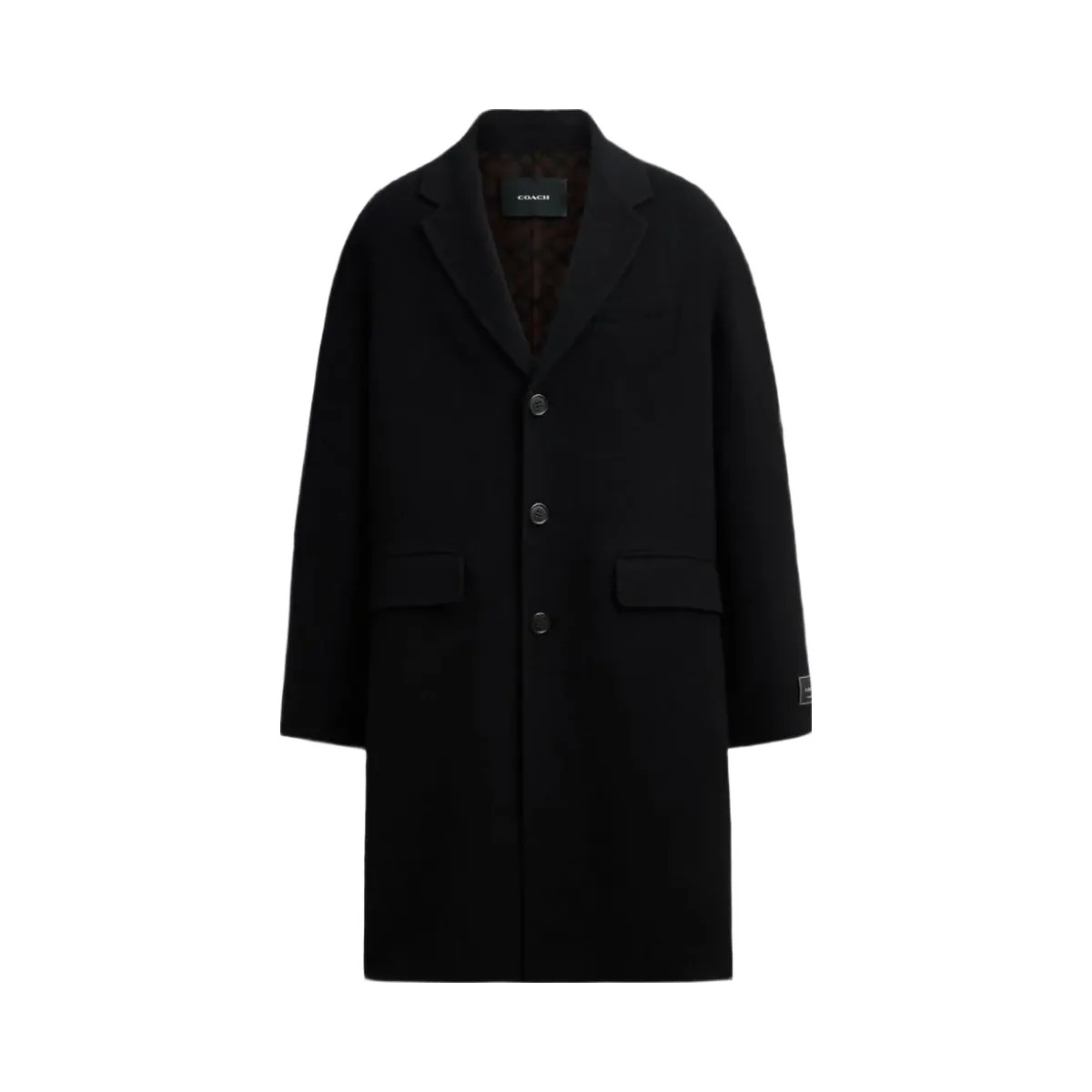 Coach Double Faced Wool Coat Black - HypeFly India View 1