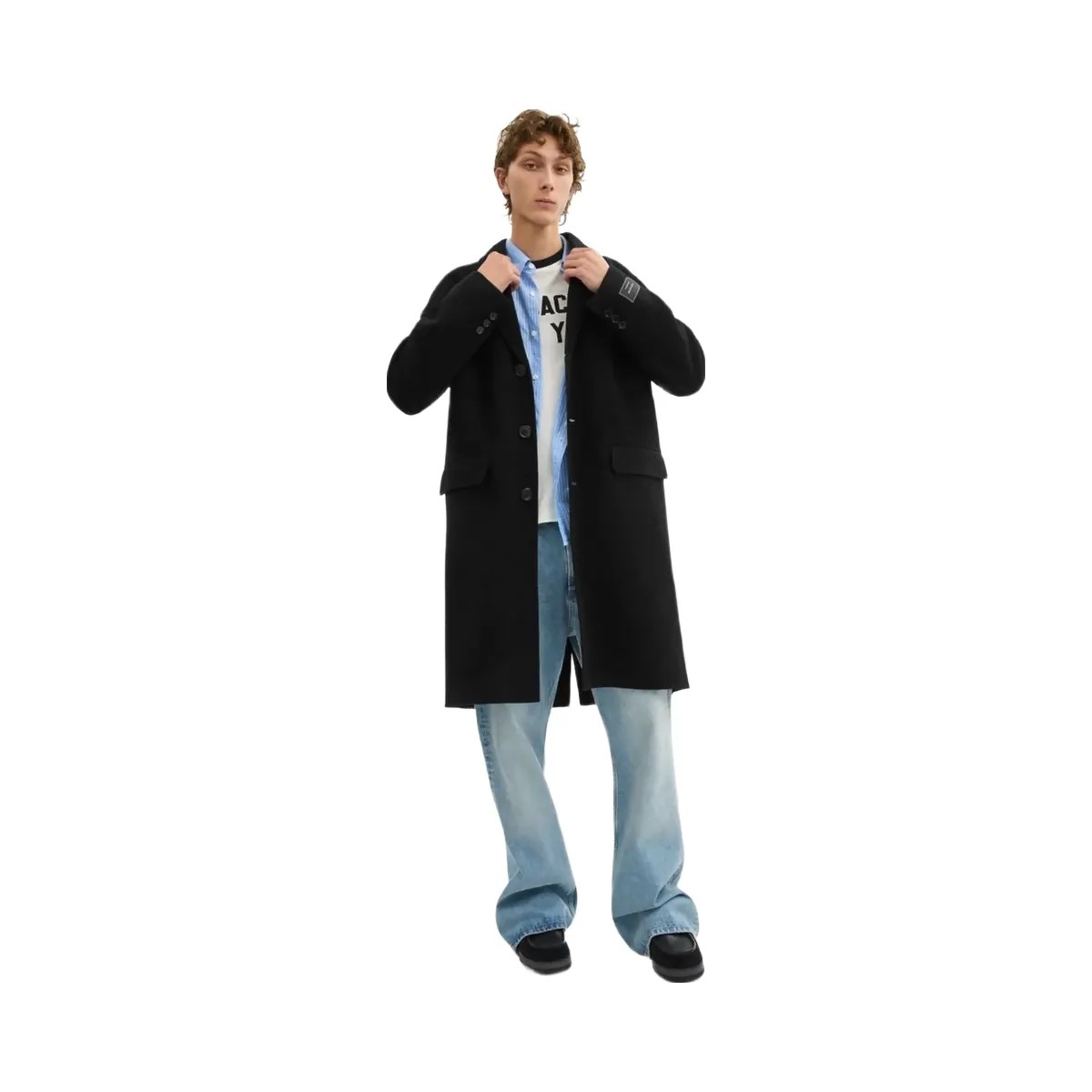 Coach Double Faced Wool Coat Black - HypeFly India View 3
