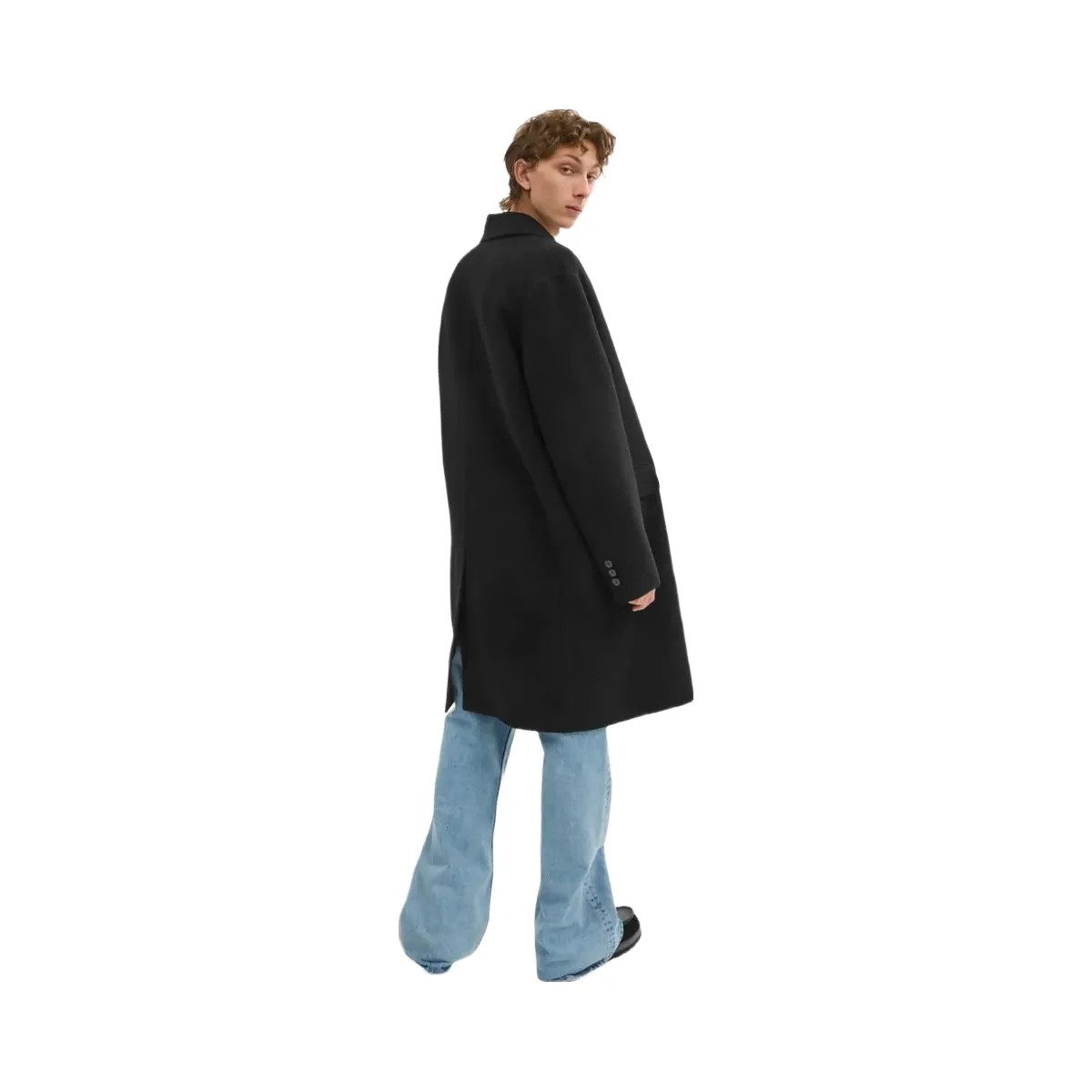 Coach Double Faced Wool Coat Black - HypeFly India View 4