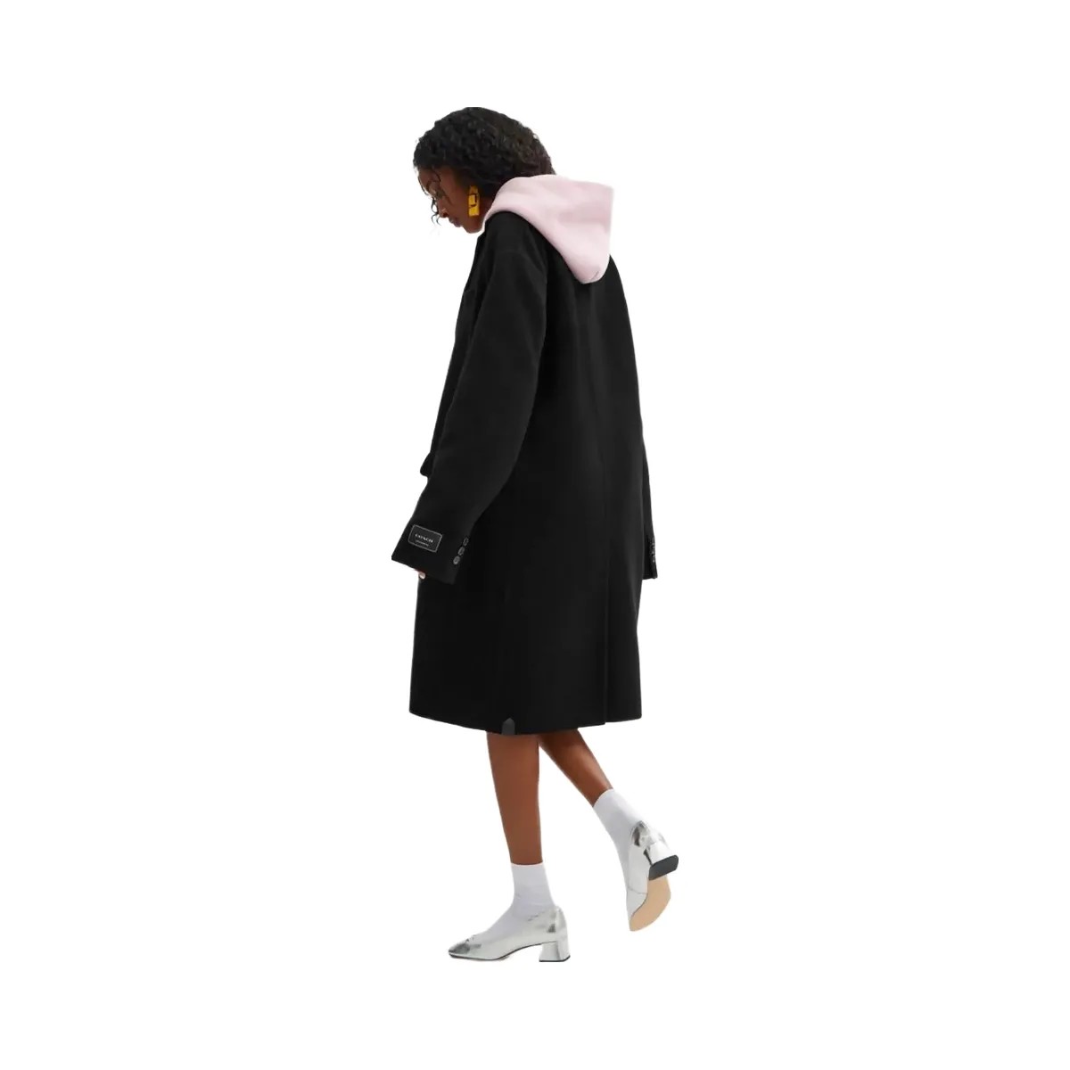 Coach Double Faced Wool Coat Black - HypeFly India View 6