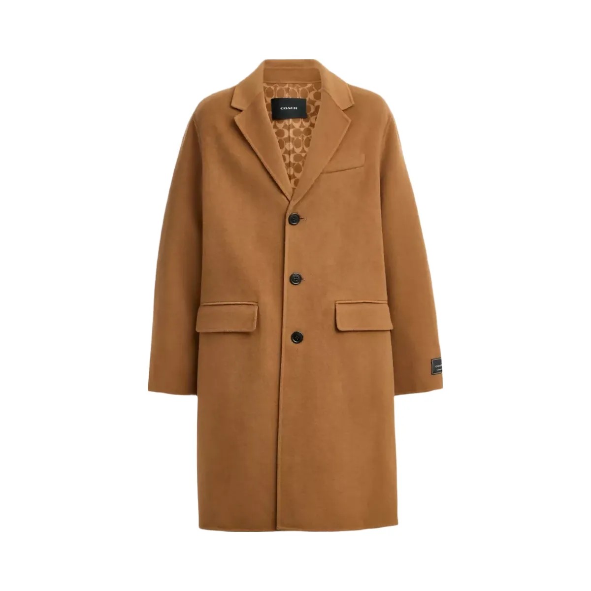 Coach Double Faced Wool Coat in Camel - HypeFly India View 1