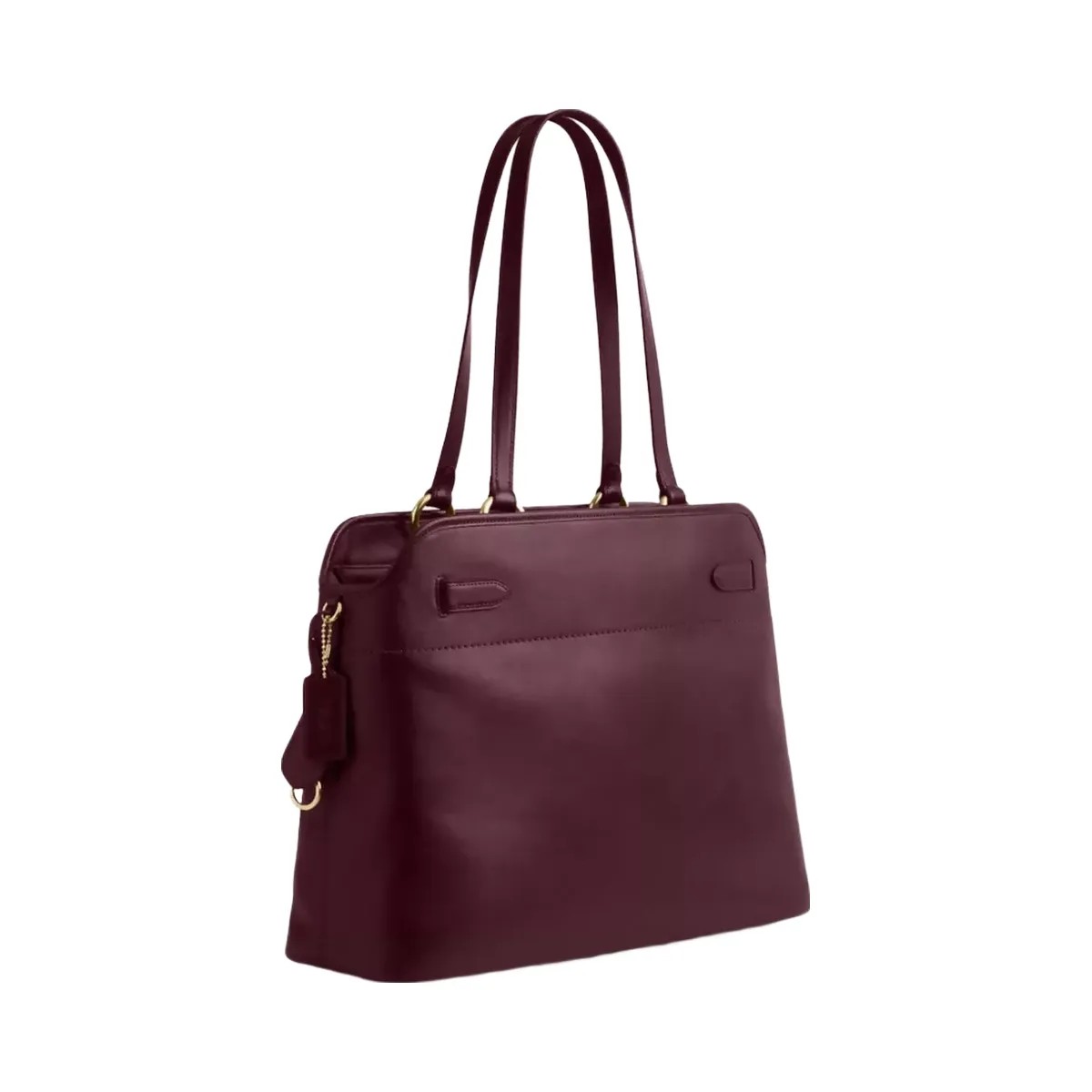 Coach Easton Tote Bag in Gold Dark Wine - HypeFly India View 2