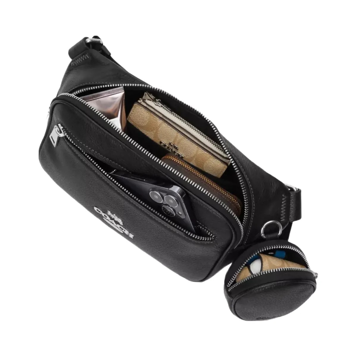 Coach Elias Belt Bag in Silver Black - HypeFly India View 3