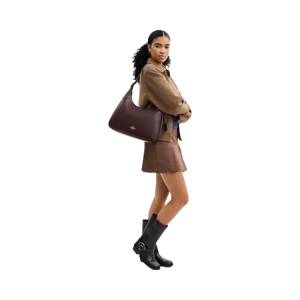 Coach Ella Shoulder Bag in Gold Espresso - HypeFly India View 6