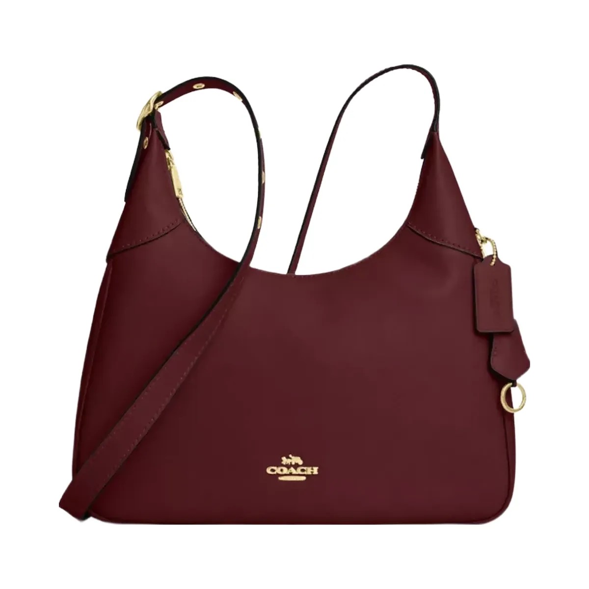 Coach Ella Shoulder Bag in Gold Maroon - HypeFly India View 1