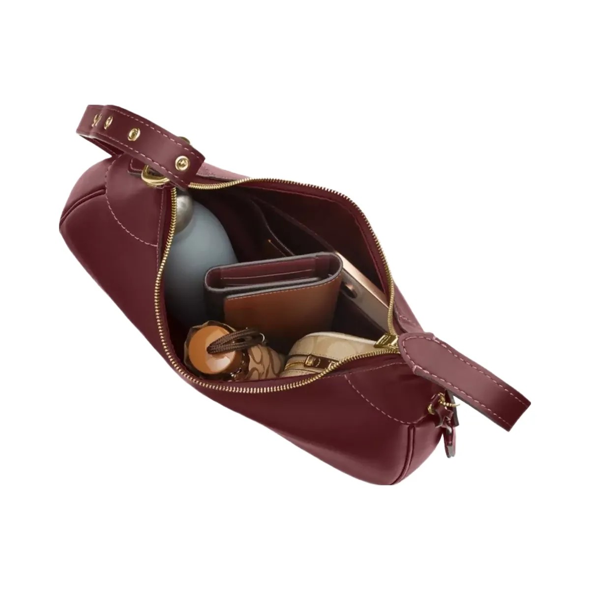 Coach Ella Shoulder Bag in Gold Maroon - HypeFly India View 3
