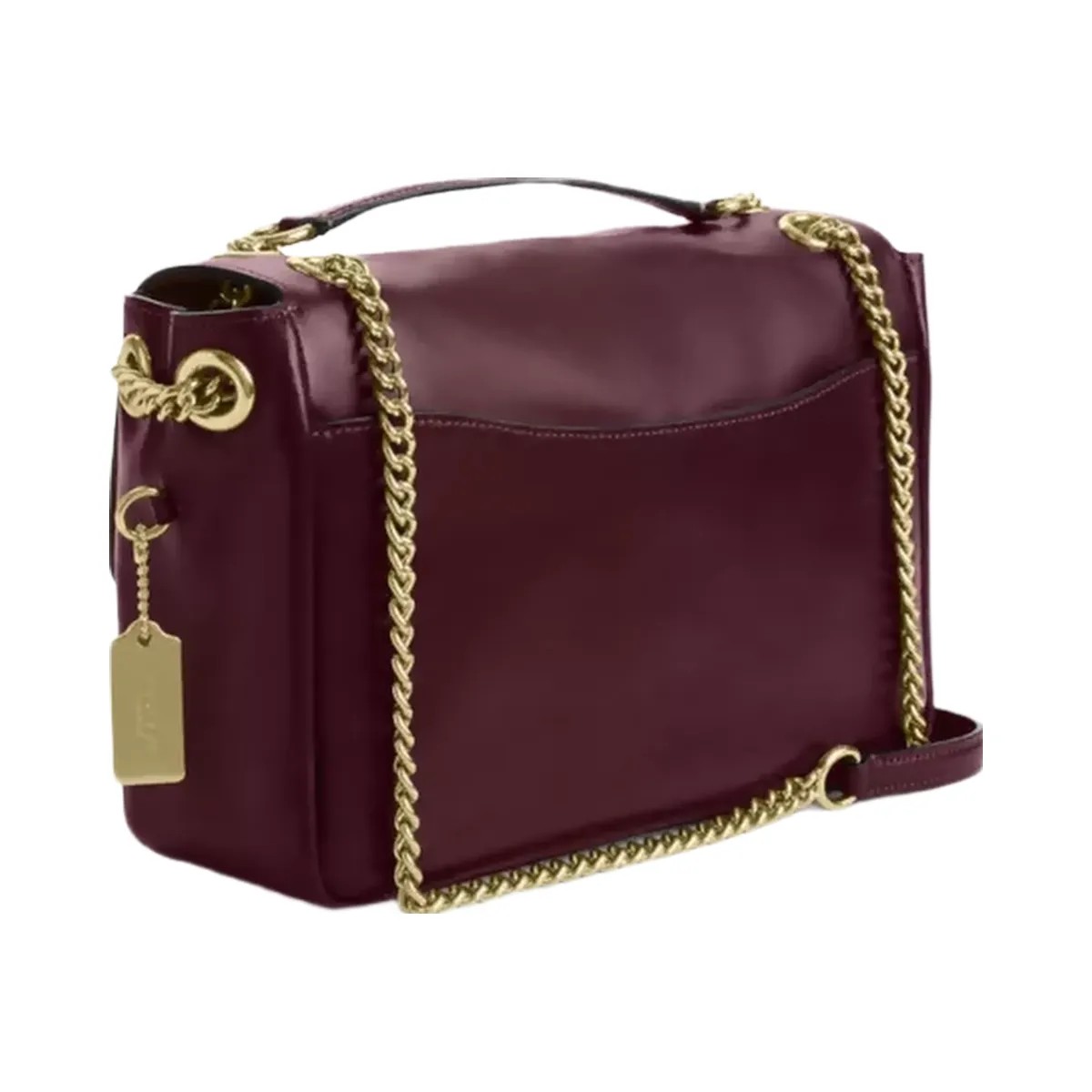 Coach Elodie Crossbody Bag in Gold Dark Wine - HypeFly India View 2