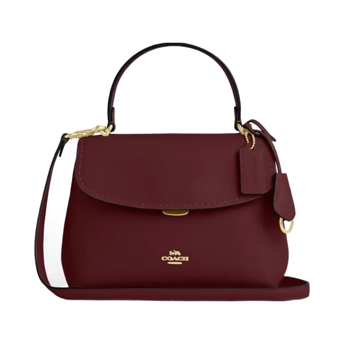 Coach Emory Top Handle Bag in Gold Maroon - HypeFly India View 1