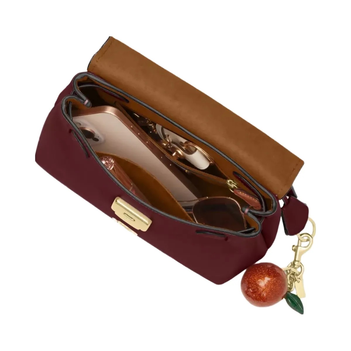 Coach Emory Top Handle Bag in Gold Maroon - HypeFly India View 3