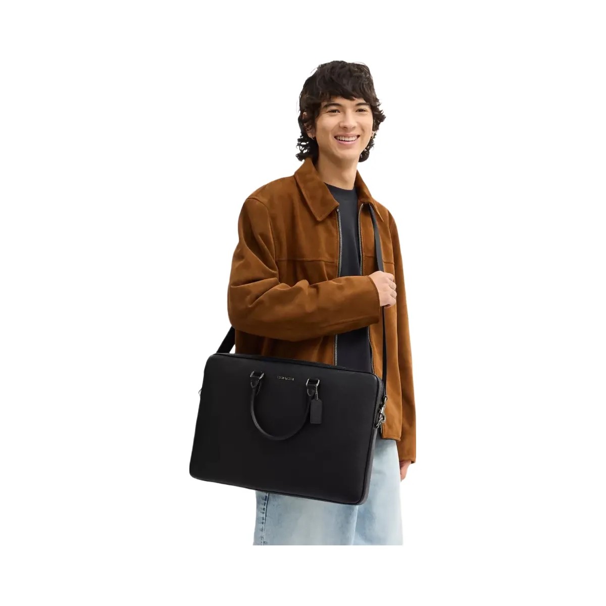 Coach Ethan Large Brief in Gunmetal Black - HypeFly India View 5