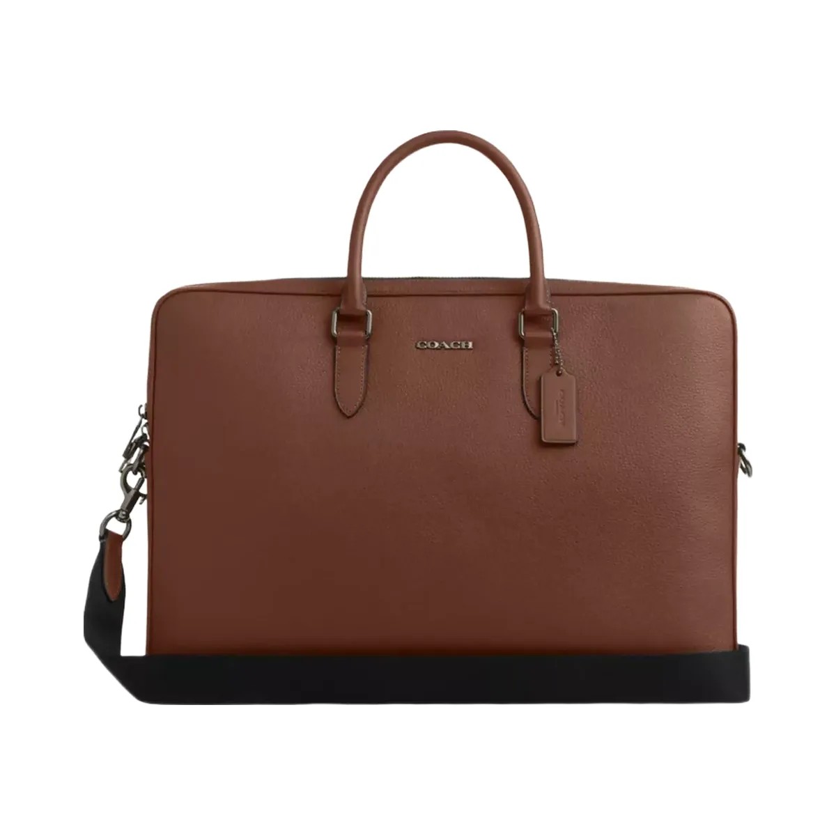 Coach Ethan Large Brief in Gunmetal Saddle - HypeFly India View 1