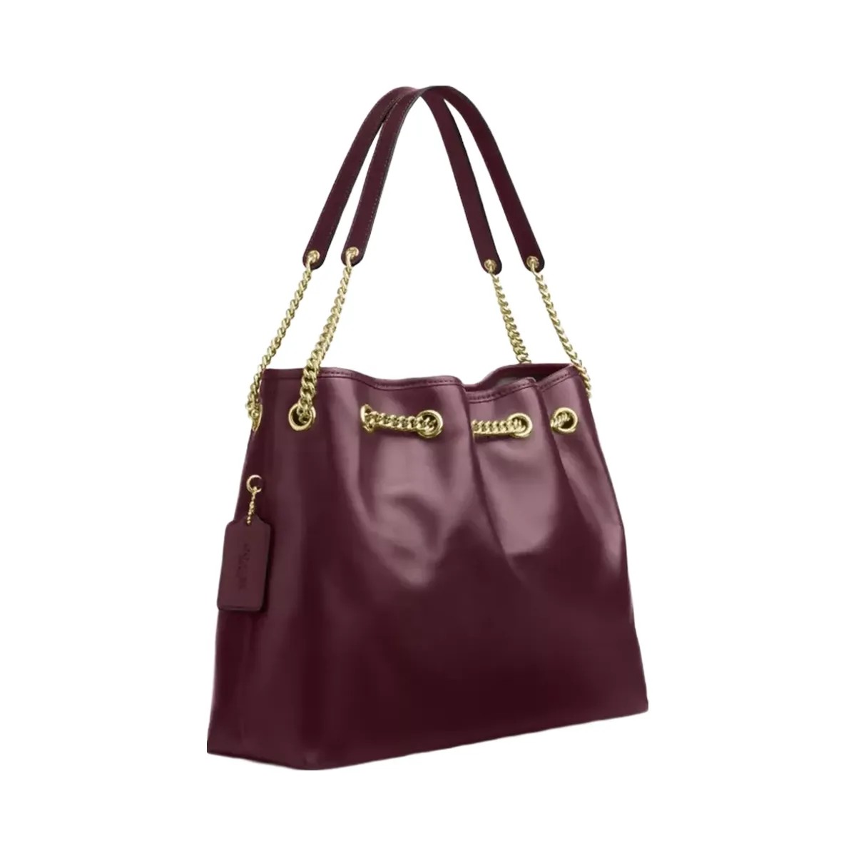 Coach Evelyn Shoulder Bag in Gold Dark Wine - HypeFly India View 2