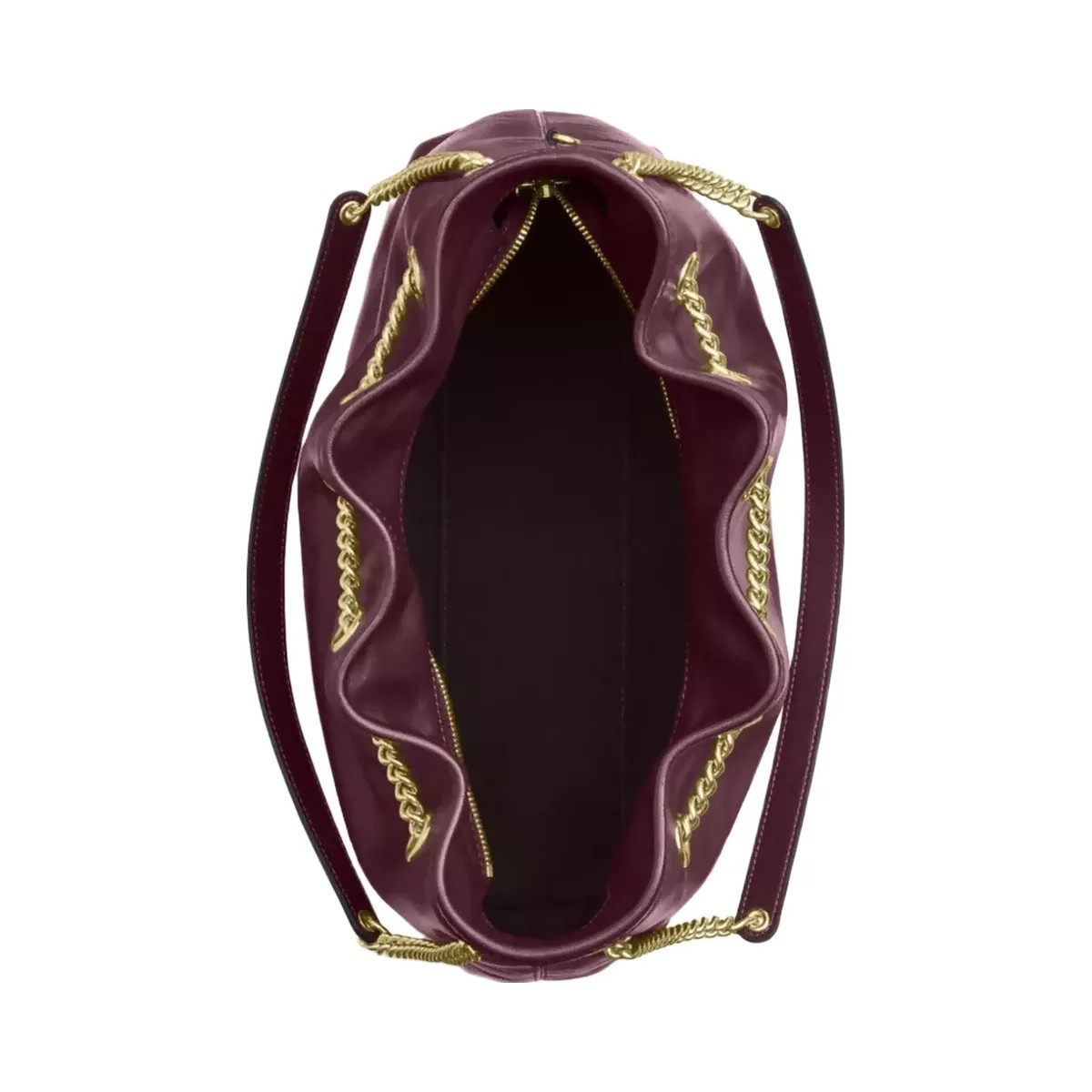 Coach Evelyn Shoulder Bag in Gold Dark Wine - HypeFly India View 4