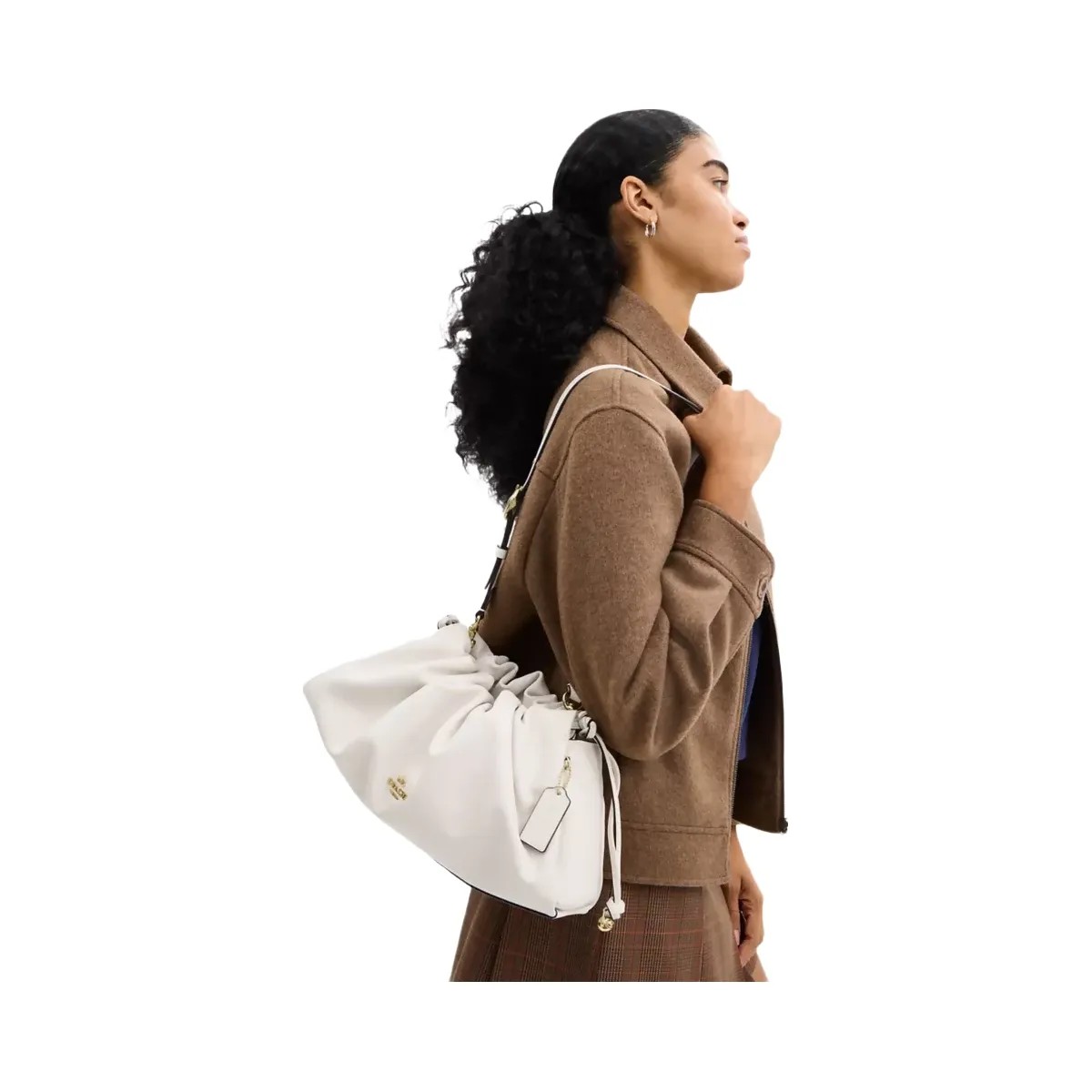 Coach Faye Large Shoulder Bag in Gold Chalk - HypeFly India View 6