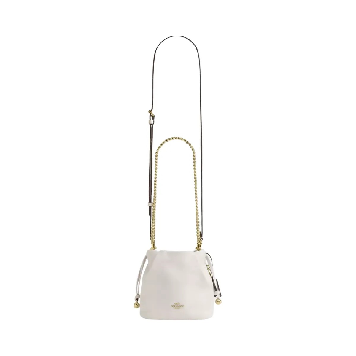 Coach Faye Mini Drawstring Bag in Gold Chalk - HypeFly India View 6