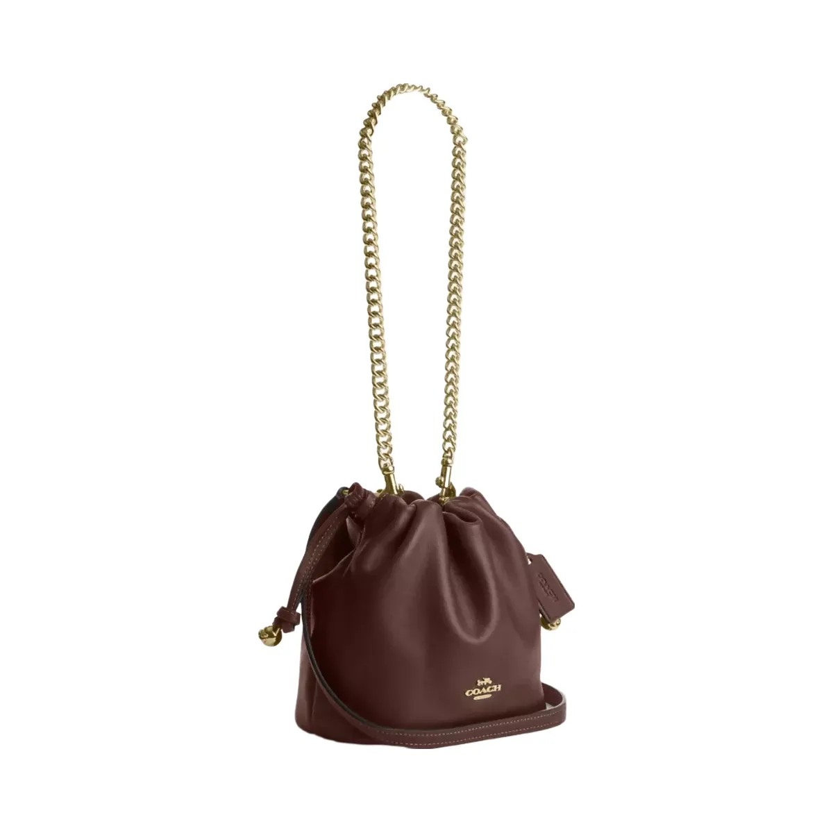 Coach Faye Mini Drawstring Bag in Gold Maple - HypeFly India View 2