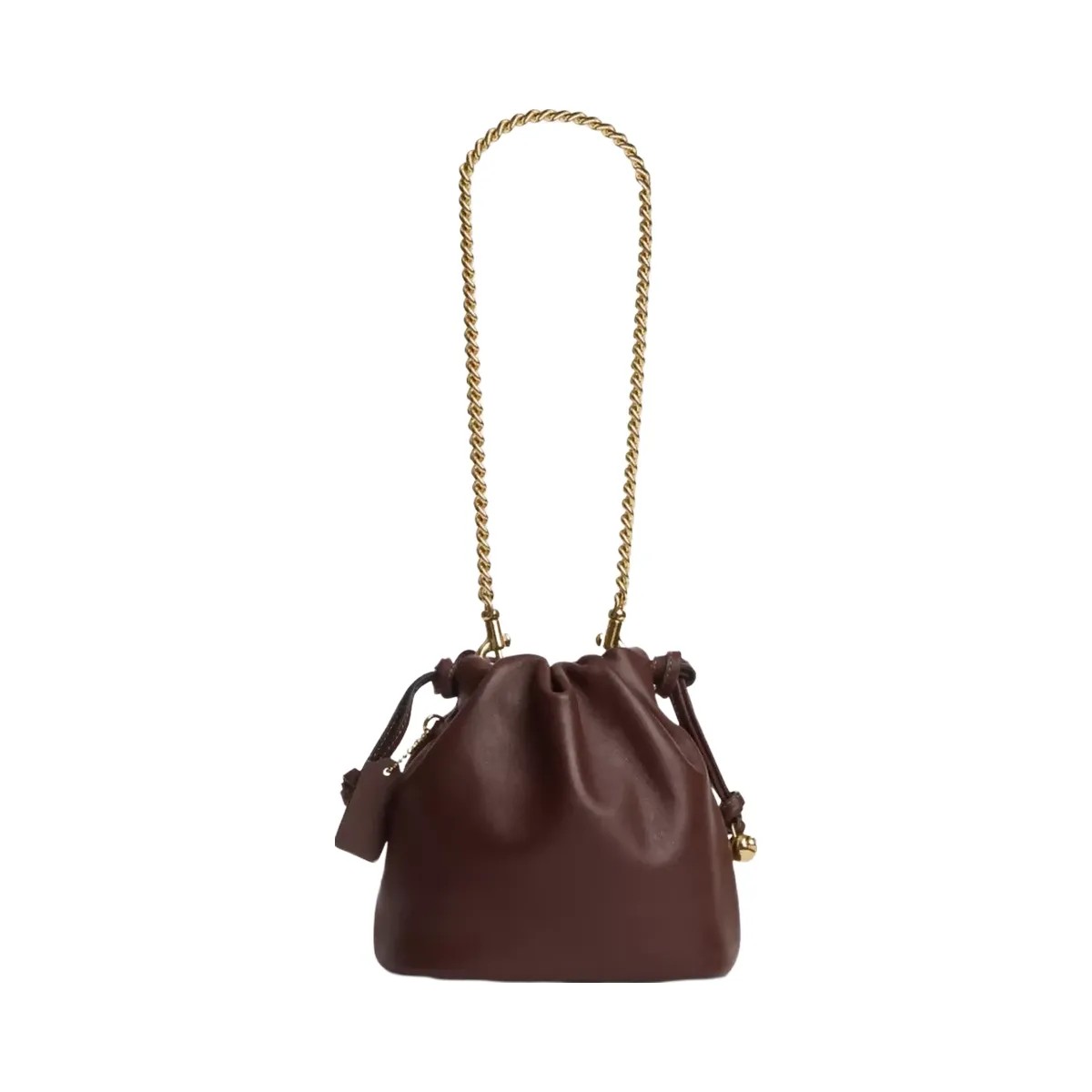 Coach Faye Mini Drawstring Bag in Gold Maple - HypeFly India View 3