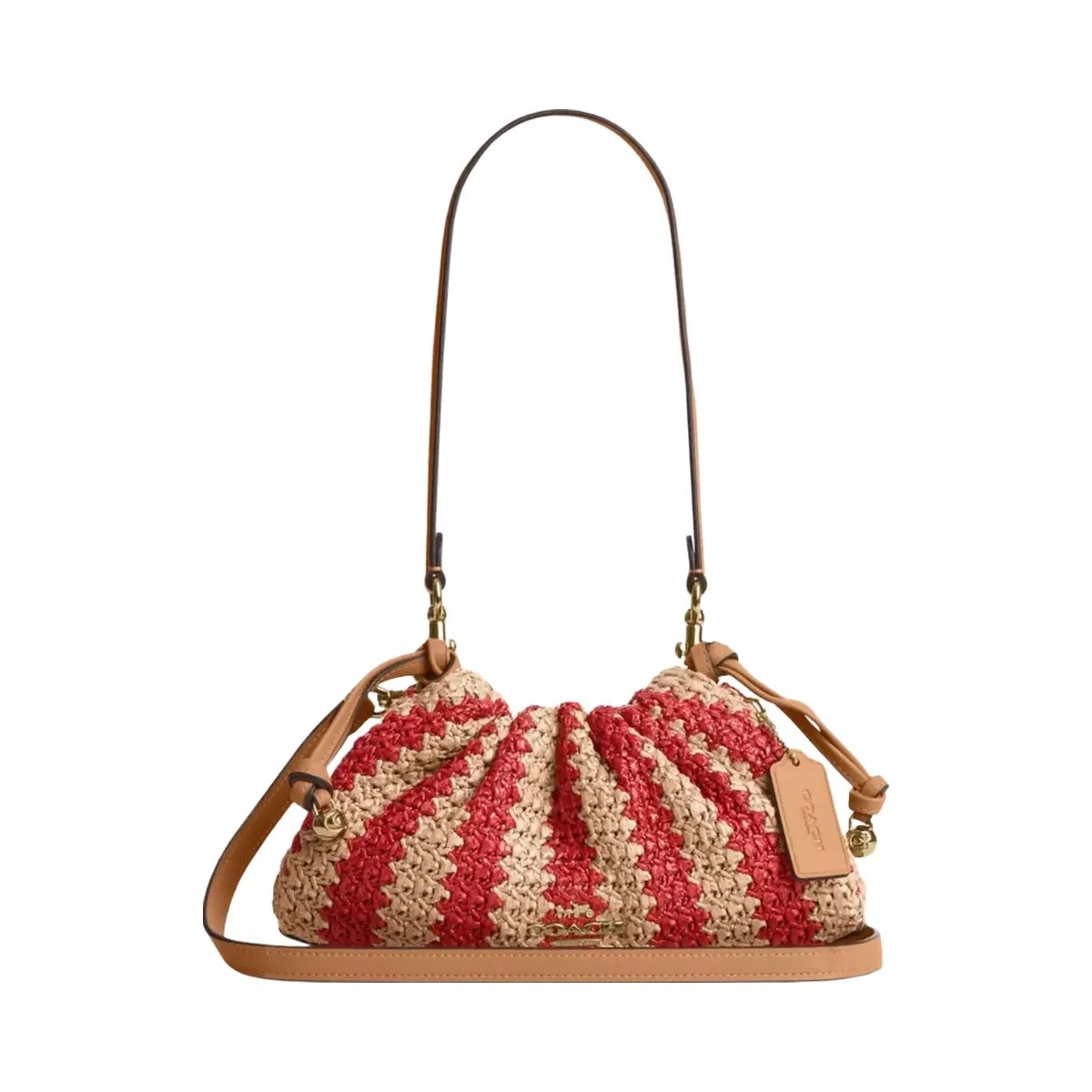 Coach Faye Shoulder Bag in Gold Red Tan - HypeFly India View 1