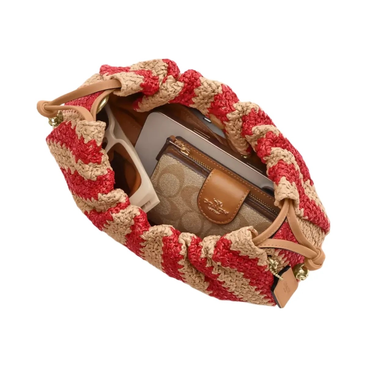 Coach Faye Shoulder Bag in Gold Red Tan - HypeFly India View 3