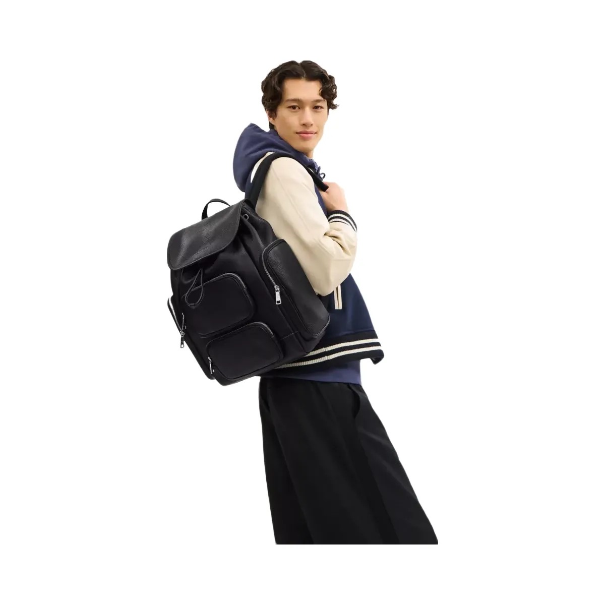 Coach Finn Backpack in Silver Black - HypeFly India View 4