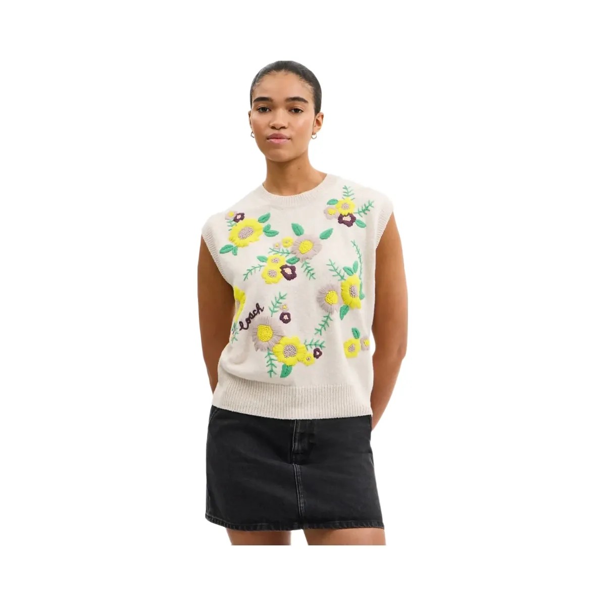 Coach Floral Knit Vest Cream Multi - HypeFly India View 2