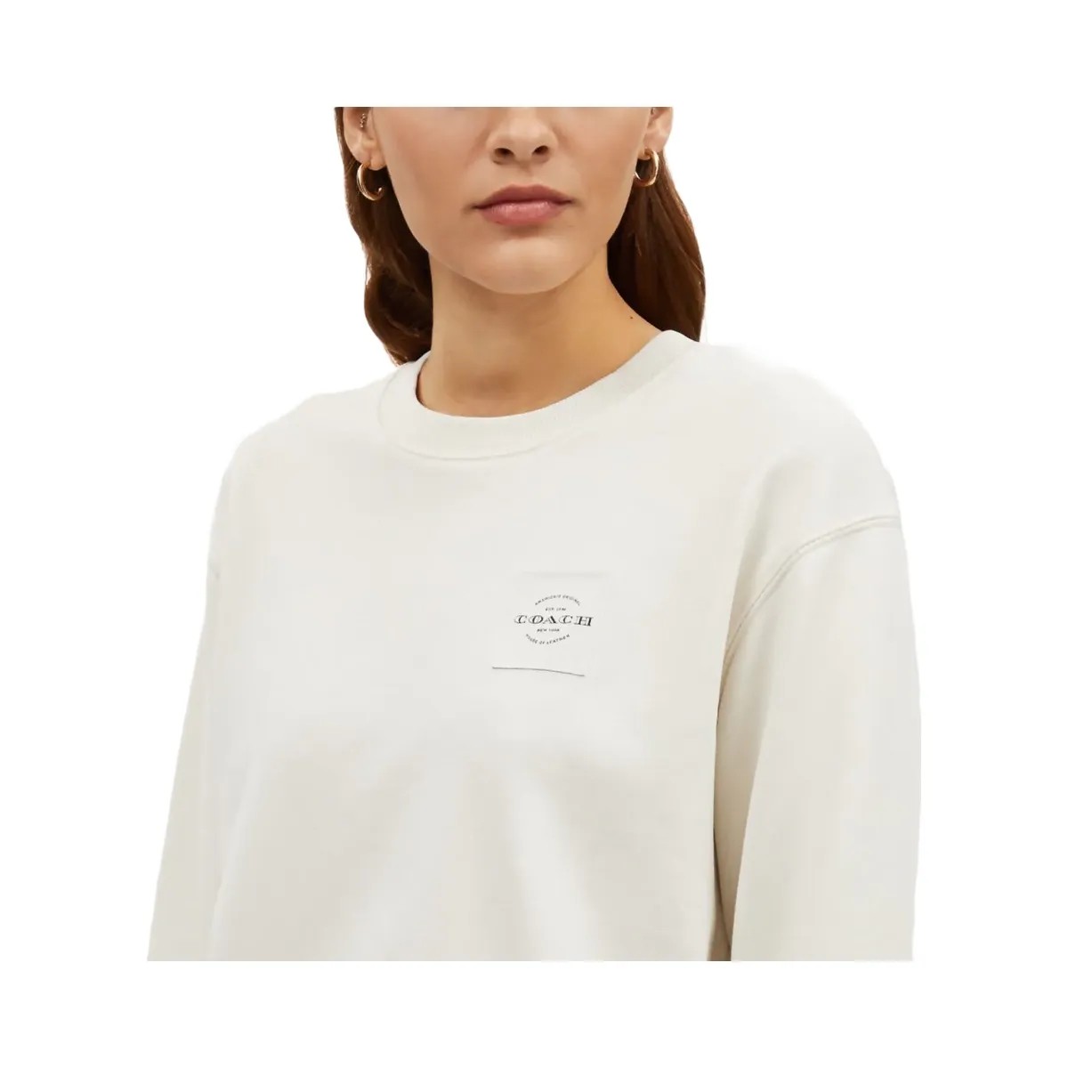 Coach Garment Dye Crewneck Cream - HypeFly India View 4