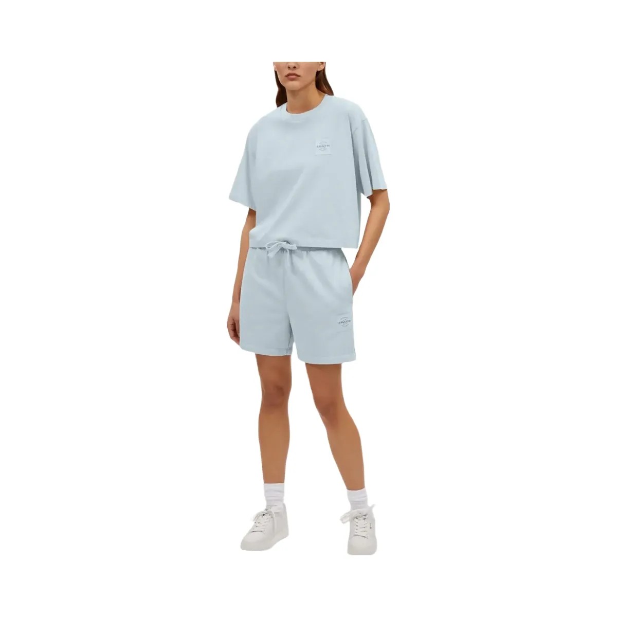 Coach Garment Dye Track Shorts Dusty Blue - HypeFly India View 2