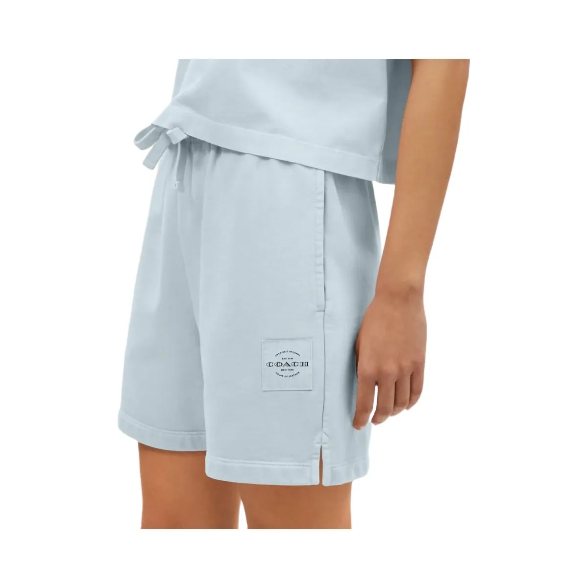Coach Garment Dye Track Shorts Dusty Blue - HypeFly India View 4